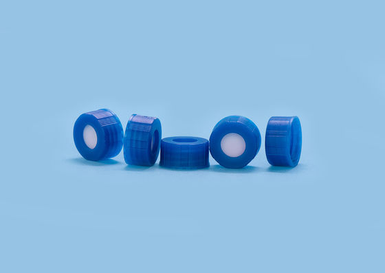 Biru Injeksi Plastik Farmasi PTFE Hplc Vial Caps