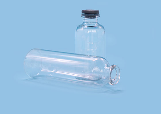 Crimp Liquid Medicine ISO14001 OD24 Botol Kaca Amber